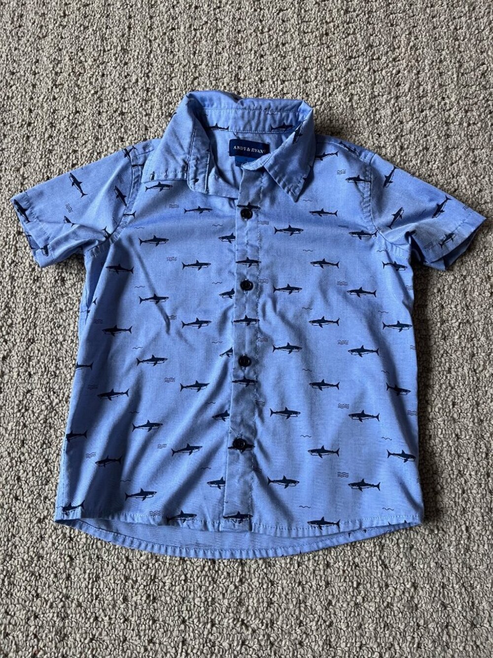 LIKE NEW Andy & Evan Boys Size 4 Shark Button-Down Shirt (Nordstrom)